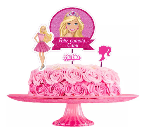 Kit Imprimible Topper Torta De Barbie (modelo 2)