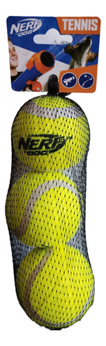 Nerf Dog 3 Pelotas Tipo Tennis.  8cm. Juguete Para Perros