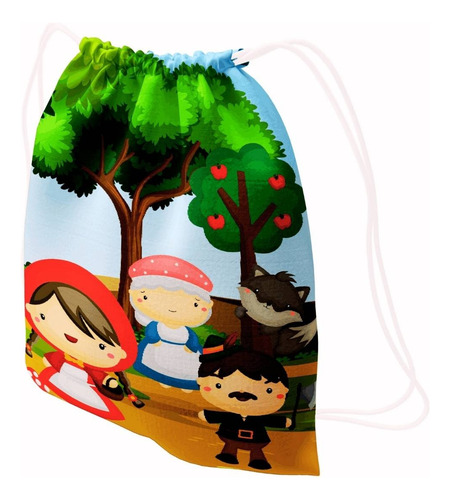 20 Mochila Saco Personalizada Chapeuzinho Vermelho E O Lobo