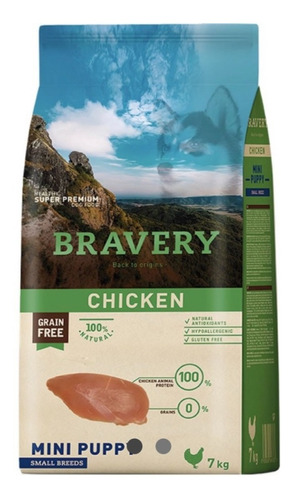 Alimento Bravery Chicken Mini Puppy 7 Kg