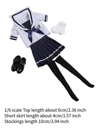Traje De Uniforme De Colegiala A Escala 1:6, Ropa Para