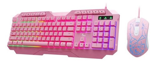 Combo Teclado Y Mouse Xtech Xtk-540s Rosa