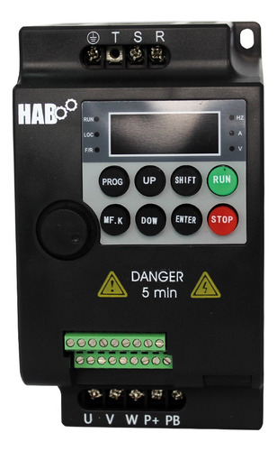 Variador De Frecuencia HAB H100-2S-0.7GB Motor 1 Hp Bifasico A Trifasico 220v