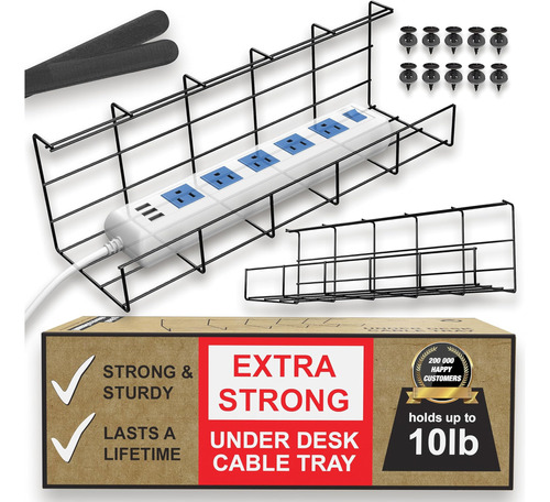 Bandeja De Gestión De Cables Debajo Del Escritorio, Organiza