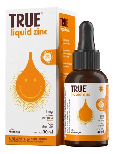 Vitamina True Source Family CARE ZINC Zinco Líquido 30ML sabor Morango x 30mL