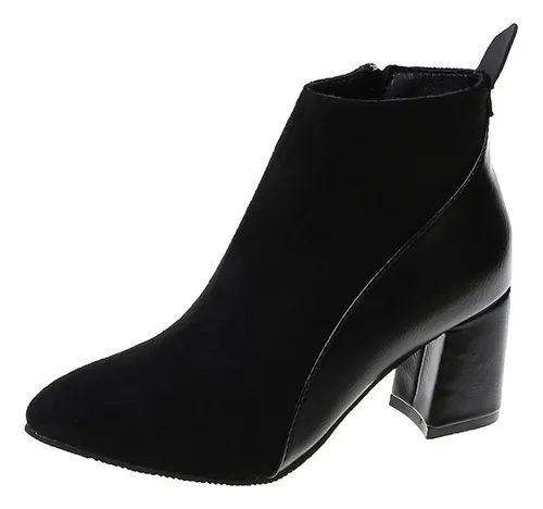 Botines gamuza online mujer negro