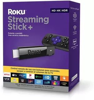 Media Roku Streaming Stick+ 4k Hdr Hd Wifi Dolby Atmos Color Negro