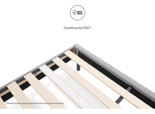 Base De Cama Nooz Prime Con Cabecera Capitonada, Matrimonial Color S/C