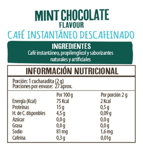 Café Beanies Coffee Liofizado Descafeinado Mint Chocolate