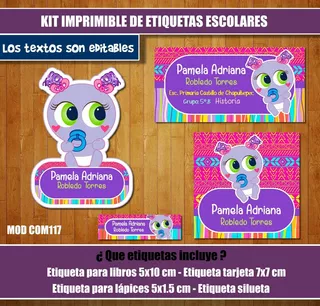 Kit Imprimible Etiquetas Escolares Ksi Merito Bebe Mod1 Calc