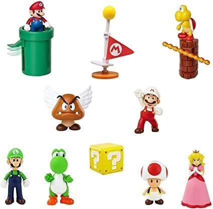 10 Pack 12 figuras Super Mario Bros modelos aleatorios mezlcados de 2,5 a 7cm para colección 