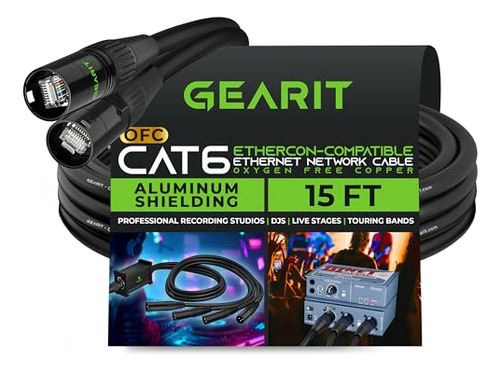 Cable De Ethernet Gearit Cat6, Compatible Con Ethercon (15