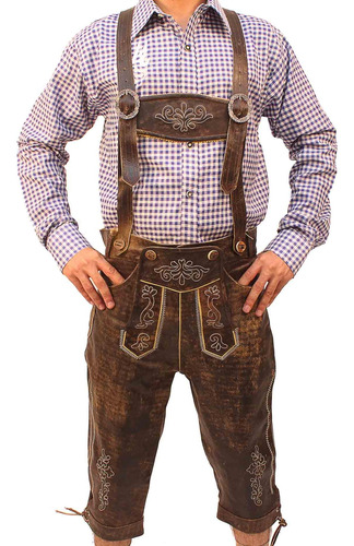 Oktoberfest Bavarian Long Bundhosen Hombres Auténtico Traje 