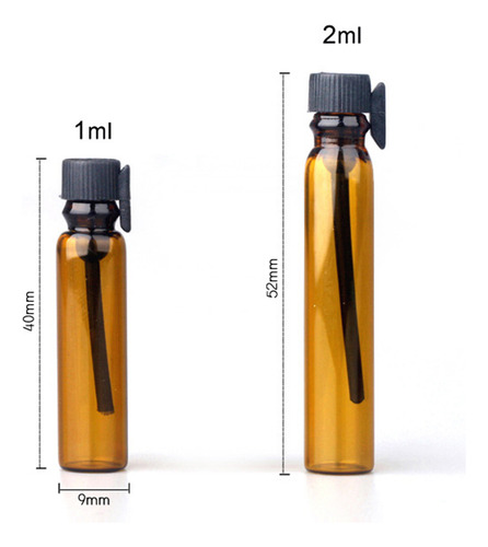 Frasco Cuentagotas De Aceite Esencial De 1 Ml Y 2 Ml, 50 Uni