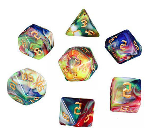 2 X 7 Uds Dados De Varias Caras Juegos De Cartas Juegos