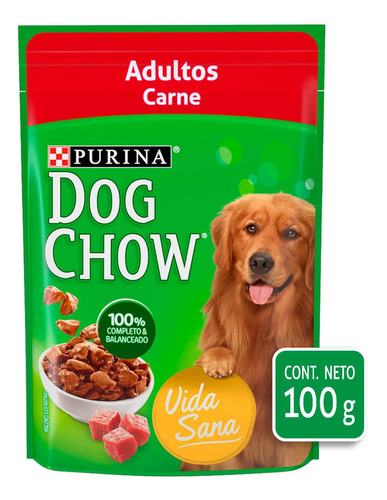 Alimento Perro Dog Chow Adultos Carne Sobre 100g Purina