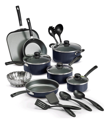 Kit Batería De Cocina Tramontina Primaware Azul 18 Piezas