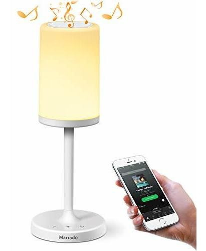 Lámpara De Mesa Con Altavoz Bluetooth Y Luz Led Cambiable.