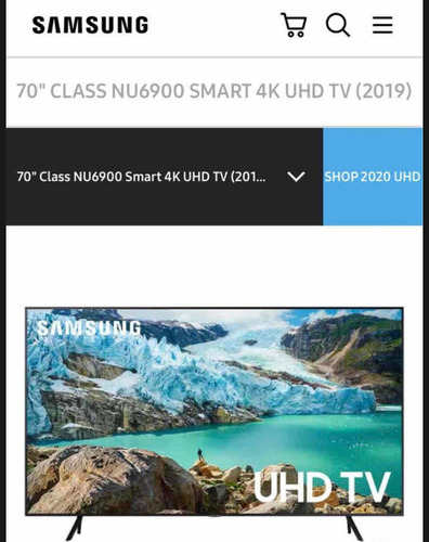 Imagen 1 de 8 de Vendo Main B Y T Video Tv Samsung 70 4k Serie6 Un70nu6070f