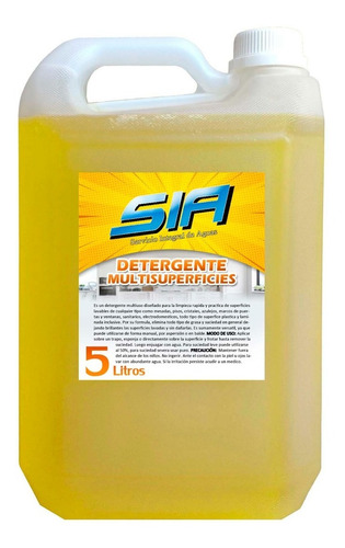 Detergente Limpiador De Superficies 5 Litros Sia
