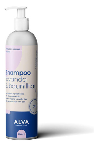 Kit 2x: Shampoo Vegano Lavanda E Baunilha Alva 250ml