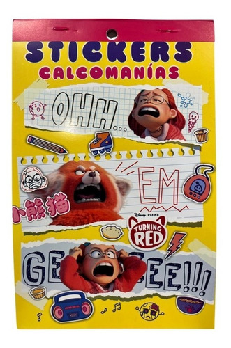 Turning Red Disney Pixar Calcomanias Block De Stickers