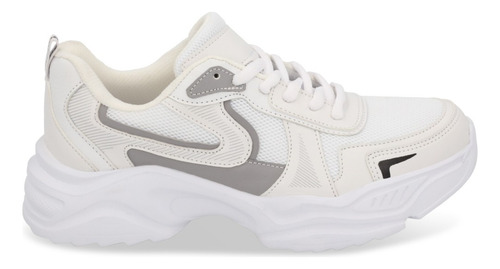 Tenis Mujer Casual Piso Blanco Agujetas 207-69