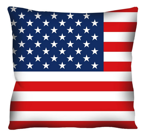 Almofada Decorativa Bandeira Dos Estados Unidos Usa 42x42cm