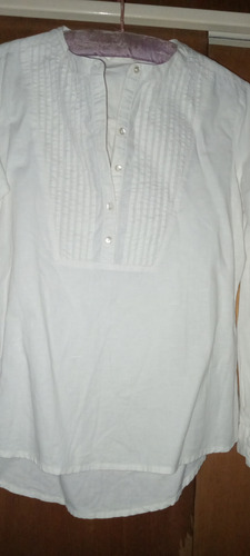 Camisa Camisola Blusa Blanca Talle S De Algodon Poco Uso