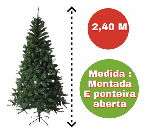 Árvore De Natal Verde Real 2,40m 1200galhos+ Alfa. | Parcelamento sem juros Árvore De Natal Verde Real 2,40m 1200galhos+ Alfa. | Parcelamento sem juros