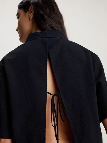 Camisa Back Detail Seersucker Negro Calvin Klein