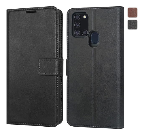 D Dessvon Funda Tipo Cartera Para Galaxy A21s Color Negro Fu