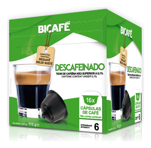 Cápsula Bicafé Descafeinado P/ Máquinas Dolce Gusto*