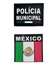 Comprar 2 Parches Insignias Pvc Táctico Policía Municipal Y Bandera