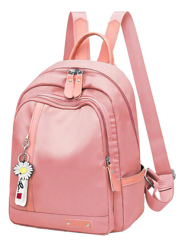 Mochila Feminina Escola Bolsa Espaçosa Barata Média Luxo Cor Rosa-claro