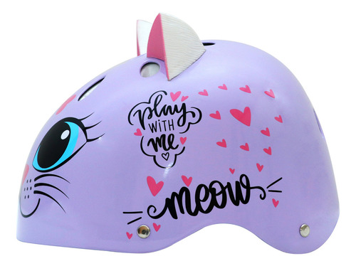 Casco Kitty Cat Purple Streetjam Para Niños A Partir De 5 Añ