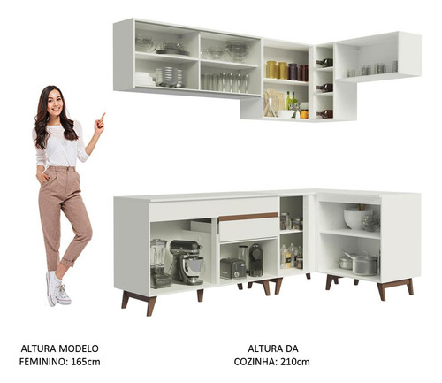 Madesa Gabinete Integral Esquinero 332cm Reims Blanco 02