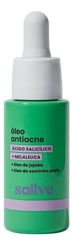 Óleo Antiacne Sallve 30ml - Melaleuca, Ácido Salicílico Momento de aplicação Dia/Noite Tipo de pele Oleosa