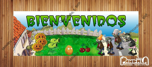 Plants Vs Zombies Cartel De Papel 90x32cm