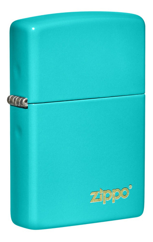 Encendedor Zippo Lighter Flat Turquoise Logo Turquesa