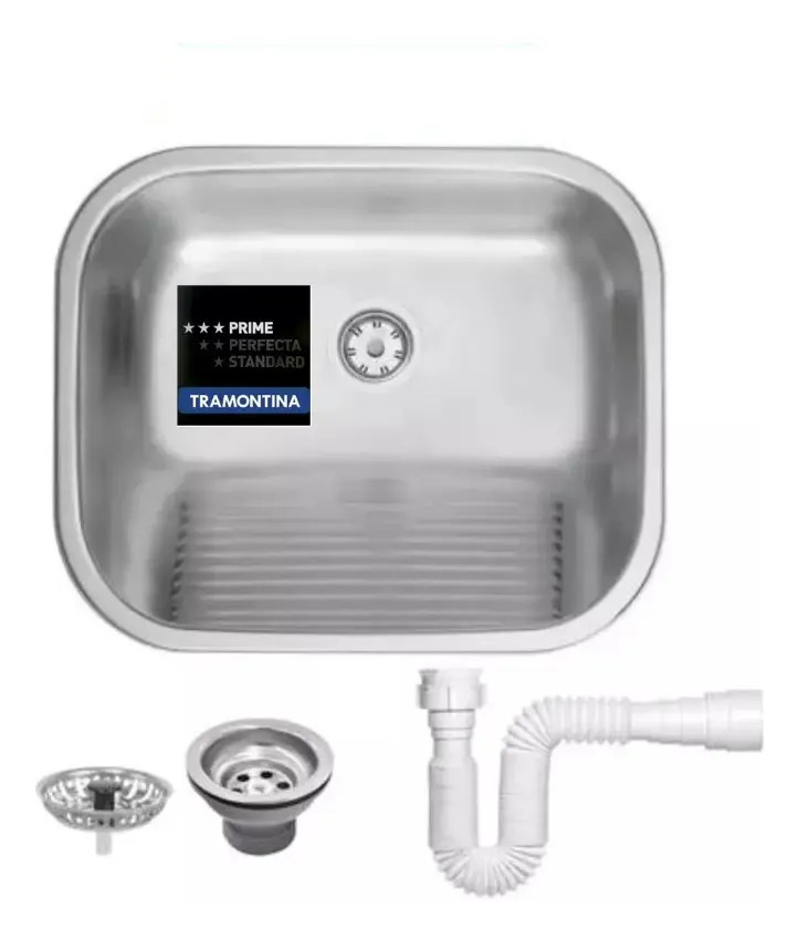 Cuba para cozinha tanque Tramontina Prime Hera de aço inoxidável acetinado 50x40