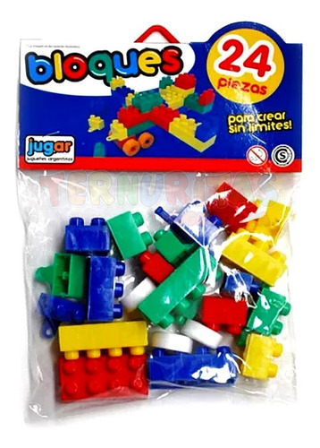 Bloques X24 Piezas Ladrillos Colores Juego Encastre Jugar