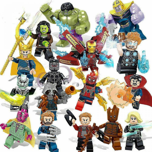 X 16 Unidades De Super Heroes Para Lego Avengers Infinity