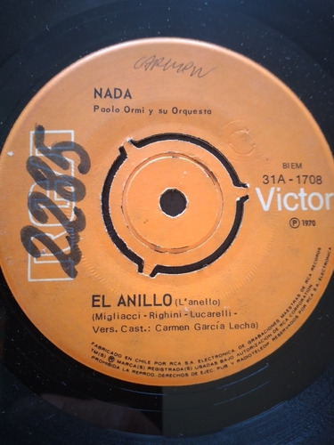 Vinilo Single De Nada El Anillo (x91