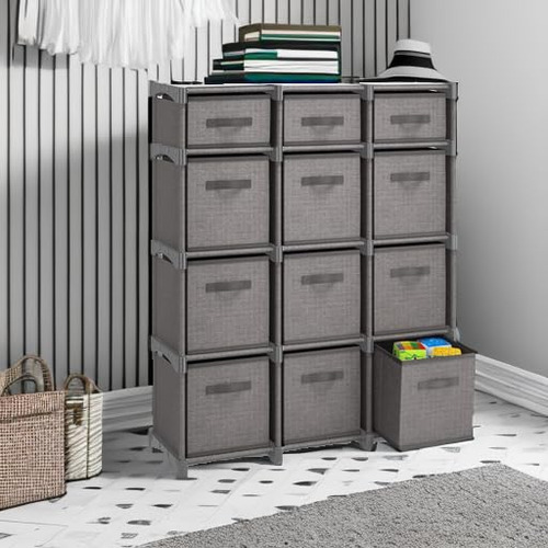 Estantería De 12 Cubos Gris, Organizador De Almacenamiento.
