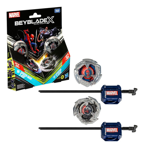Beyblade X - Pack De 2 De Marvel Spider-man Vs Venom 3 Rojo