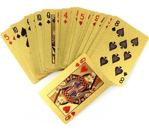 Mazo Poker Cartas Doradas Baraja Naipes Dolar Microcentro