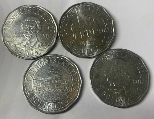 Monedas Conmemorativas De Bolivia De 2 Bolivianos