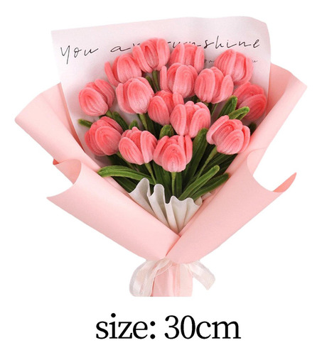 Ramo De Tulipanes Con Flores De Simulación De Felpa Para