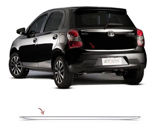 Imagem 1 de 3 de Friso Porta-malas Traseiro Etios Hatch 2013/2017 Resinado